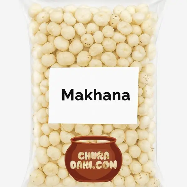 Transparent packet of premium Makhana (fox nuts) – healthy crunchy snack from Mithila